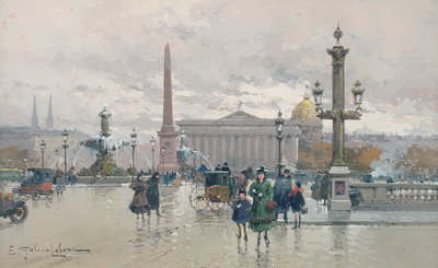 Place de la Concorde by Eugene Galien Laloue